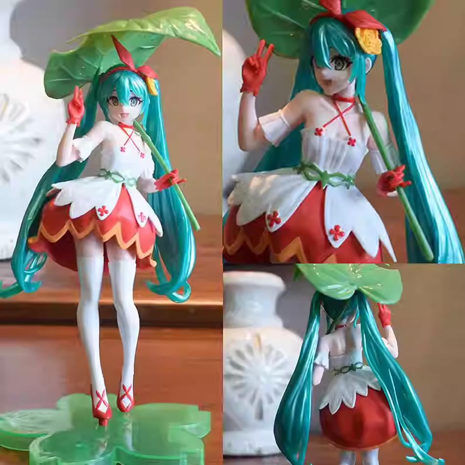 20cm New Flower FairyHatsune Miku figurine green leaf Thumbelina Royal Highness Princess MIKU cute anime figurine Gift doll