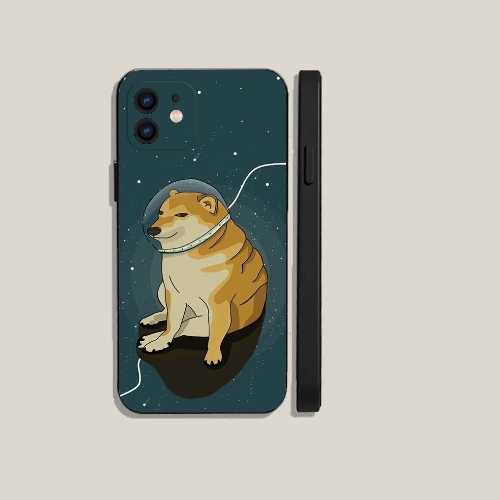 C-Cheems Doge Phone Case For iPhone16,15,14,13,12,11,Plus,Pro Max,XS,X,XR,SE,Mini,8,7 Soft Silicone Black Cover