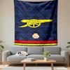 Arsenal Cannon Navy Geometric Pattern Football Fans Printed Tapestry for Living Room Dorm Decor