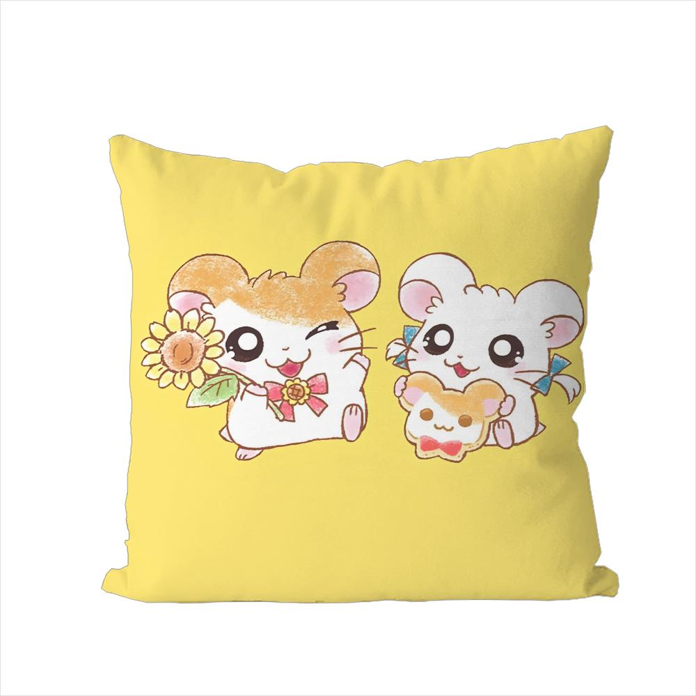 Hamtaro Pillow Case For Car Sofa Decorative Home Doublesided Print Plush Square Throw Pillow Cushion Cover