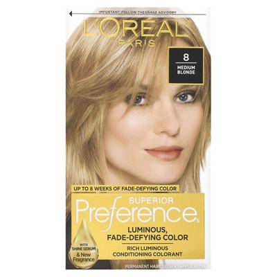 L'Oréal, Excellent Preference, сияющий, невыцветающий цвет, средне-русый, 8 упаковок, 1 применение