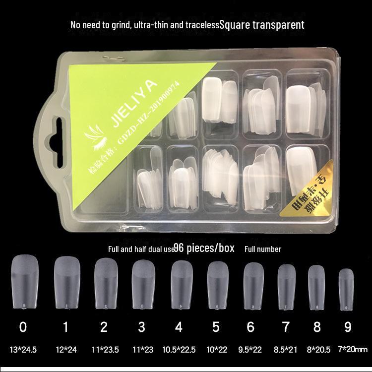 Ультратонкие матовые овальные патчи для ногтей — двойного назначения, цельные и половинчатые (96 шт.)