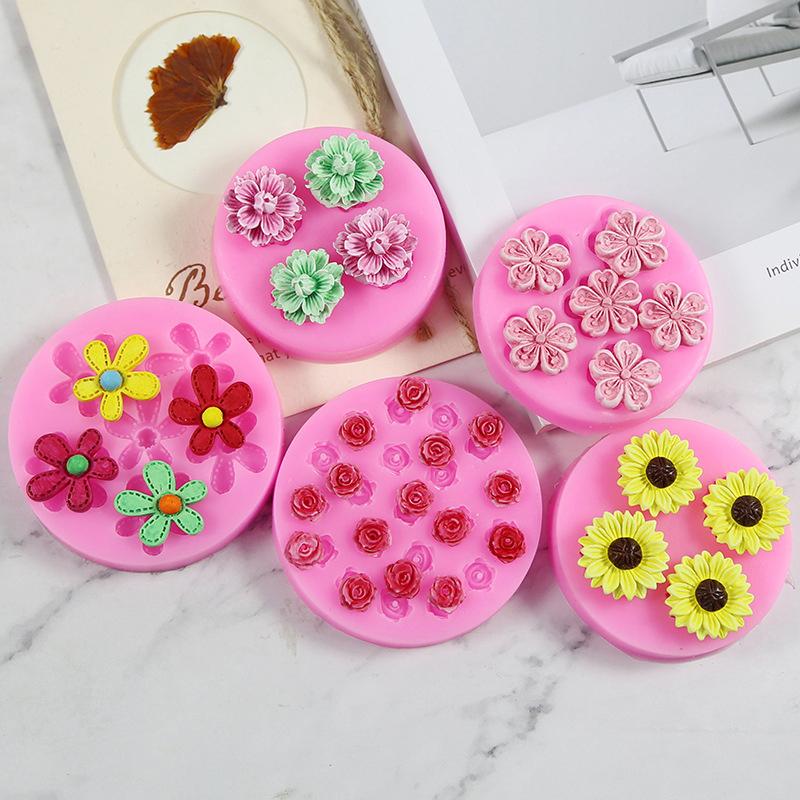 Многофункциональная цветочная коллекция силиконовая форма для торта своими руками, украшенная жидкой помадкой, шоколадом, декоративная кухонная форма для выпечки