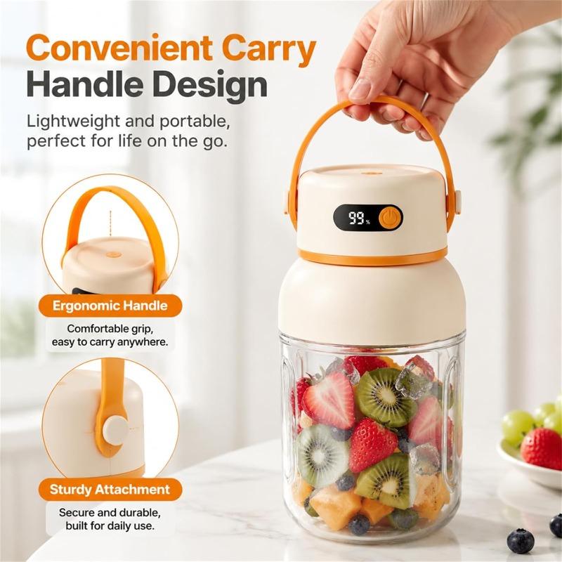 Portable Electric Juicer Cup with Zero Cord Hassle, Rechargeable Personal Blender for Smoothies & Protein Shakes, Portable Blender Cup for Gym,