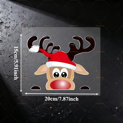 1 шт. Рождественское украшение в виде лося, мотоциклетные наклейки для шлемов, обтекателей, топливных баков, окон автомобиля, скутера, универсальные виниловые наклейки