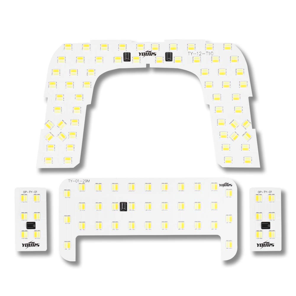 YOURS Set of Switchable LED Interior Lights for Toyota Prius 50 Series Premium Touring S Late S Grade Vehicles Without M 4-Piece 2-Color, 4-Level