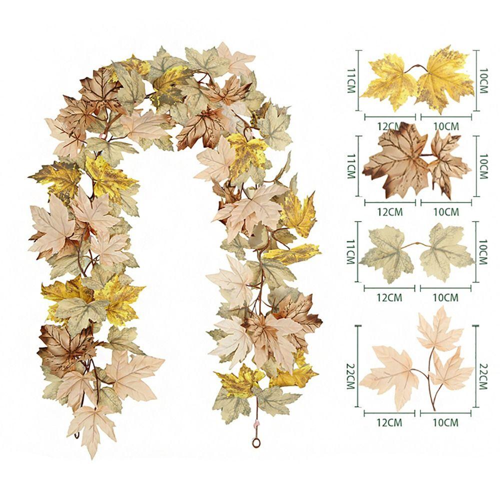 Multicolor Simulation Mapple Leaves Rattans Autumn Fall Leaves Vine Party Supplies