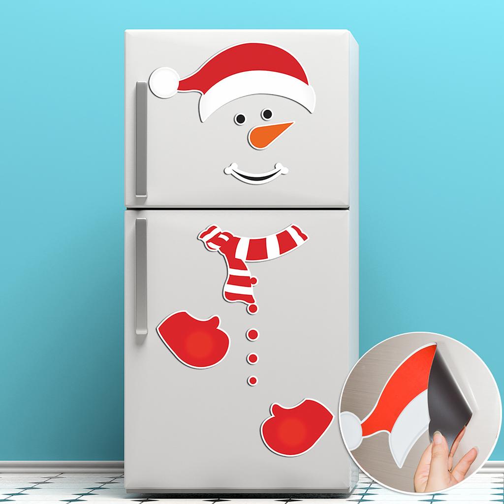 Christmas Snowman Magnetic Fridge Sticker Waterproof Wall Sticker