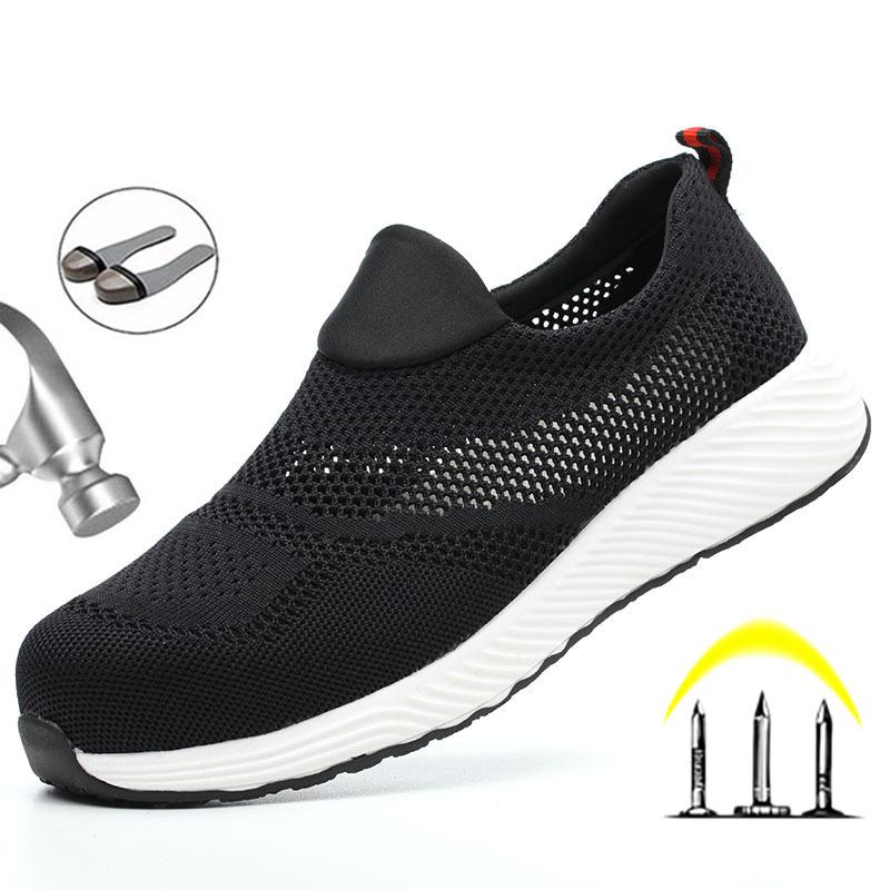 Модная летняя рабочая защитная обувь для мужчин, дышащая рабочая обувь со стальным носком, женские и мужские кроссовки, неразрушимые ботинки с защитой от проколов