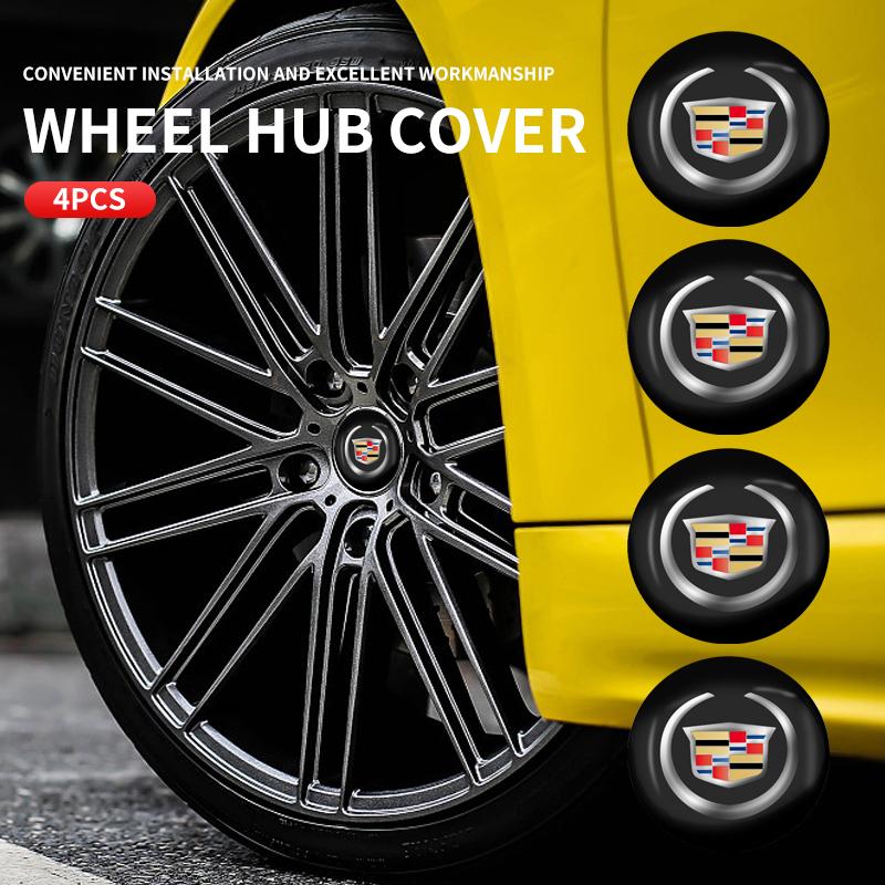 4Pcs 56mm Car Wheel Stickers Center Hub Cap Car Emblem Badge Decal For Cadillac SRX ATS XTS CT4 CT5 CT6 XT4 XT5 XT6 AccessoriesIP0