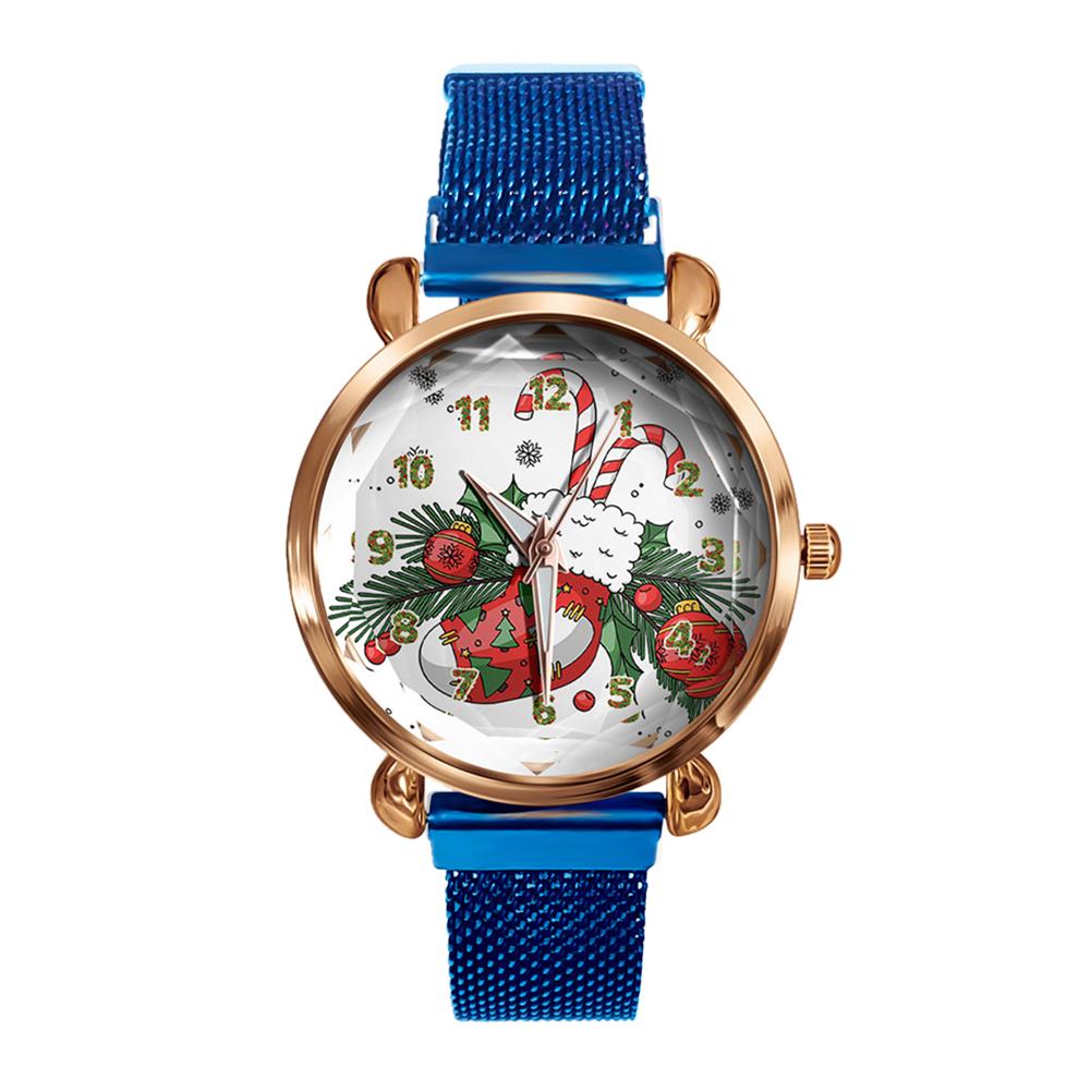 BK41-9 Ladies Quartz Watch Fashion Wrist Timepiece Christmas Theme Design Magnet Buckle