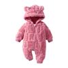 Baby Boy Girl Cute Bear Hooded Romper Snowsuit Infant Warm Fleece Jumpsuit