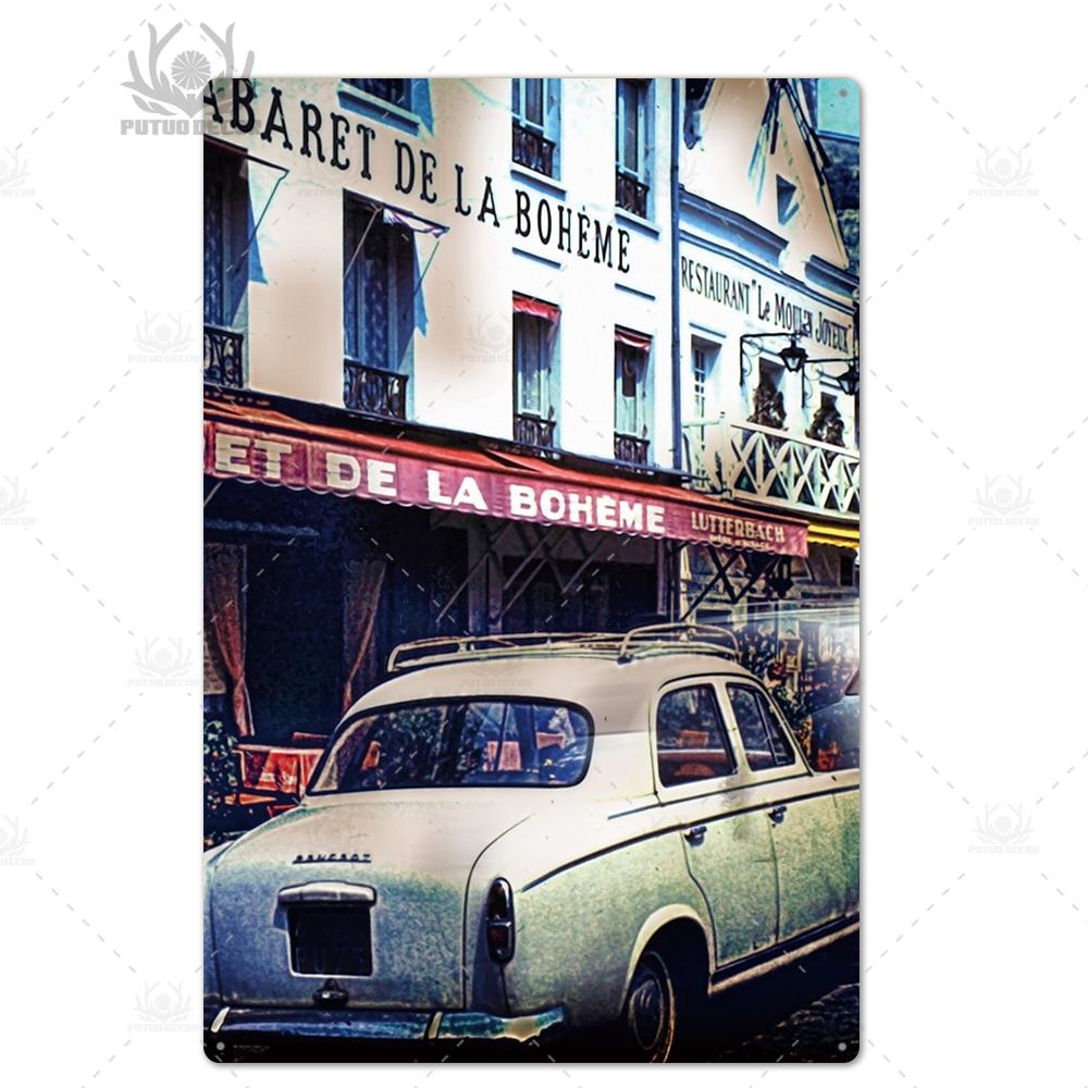 Decor Paris Vintage Tin Sign Plaque Metal Retro British Coffee Bar House Home Living Room Decorative Wall Poster
