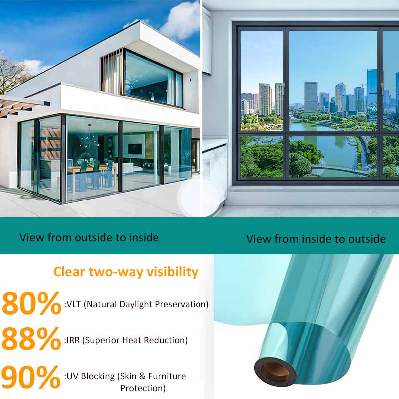 Теплоизоляционная пленка для окон, антибликовая односторонняя зеркальная пленка, солнцезащитная пленка для окон магазинов, блокирующая ультрафиолетовое излучение