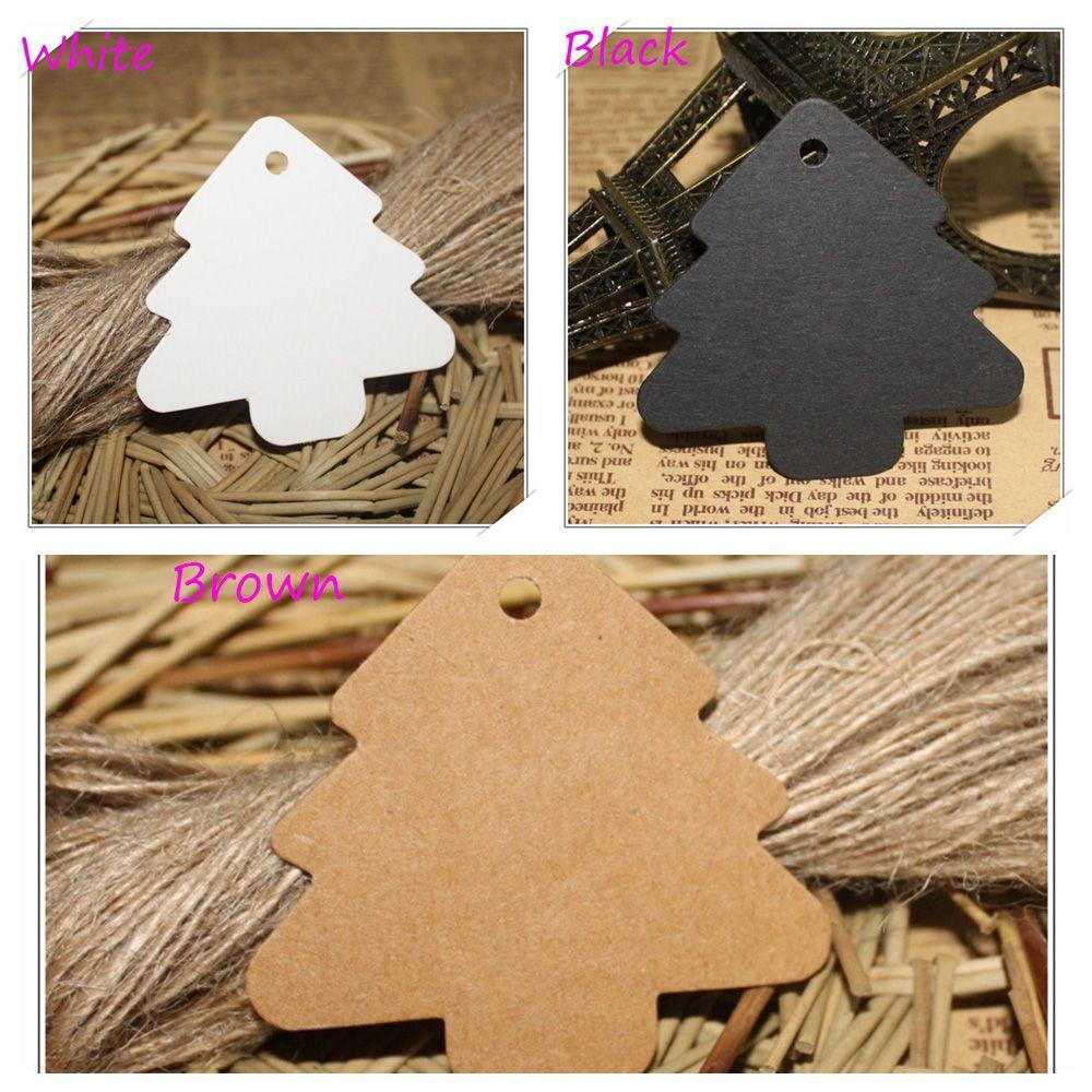 100PCS Kids Party Wedding Christmas Tree Shape DIY Kraft Paper Gift Tag