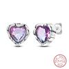 New 925 Silver Hope Rainbow Flower Earrings For Women Sparkling Colored Zircon Star Koi Earrings Fashion Party Jewelry