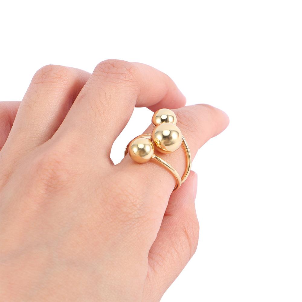 Large Silver Gold Color Triple Circle Big Fashion Accessories Finger Ring Thumb Ring Jewelry