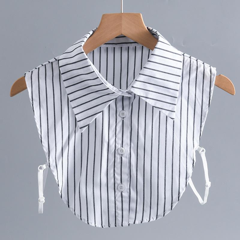 New Fake Collars Woman Vintage Half Shirt False Collar Woman Embroidery Detachable Lapel Collar Faux Col Accessories