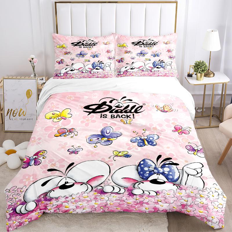 3Pcs Diddl Returns Butterflies Bedding Sets For All Sizes New 3D Printed Bed Cover Comforter Duvet Cover Pillowcase Bedroom Decoration