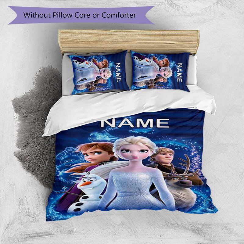 3pcs Frozen7 Cover Set - Personalized Name, HD Printed Bedding with 1 Cover and 2 Pillowcases - Perfect for Home Decor, Easy Care