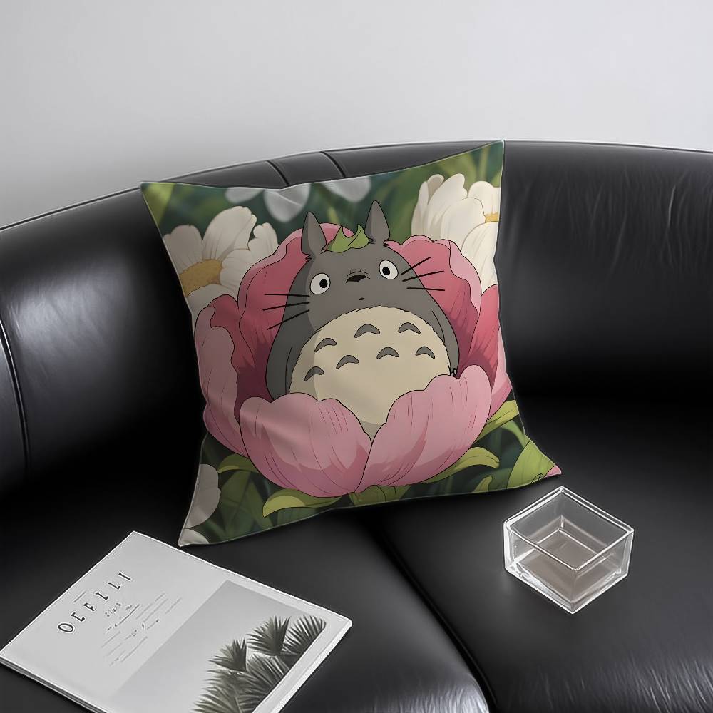 Anime T-Totoro Pillow Case Anti-Dustmite Invisible Zipper Sofa Bed