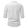 Gant 2025 Spring/Summer Embroidery New Large Stand Up Collar Shirt Men's Solid Color Casual Men's Long Sleeve Shirt