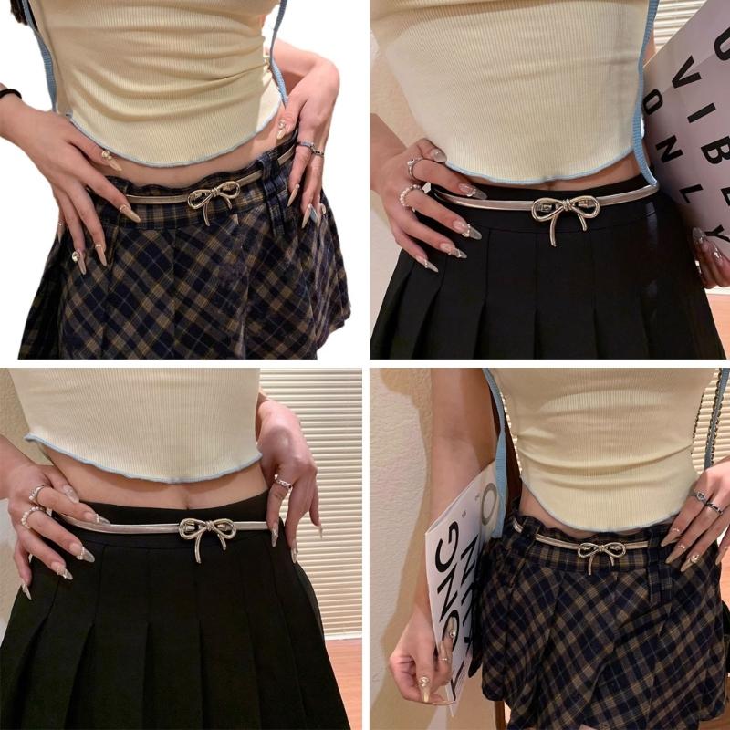 Модная цепочка на талию с застежкой-бантом, регулируемая талиевая бижутерия, стильная цепочка на талию, текстура сплава для повседневного ношения