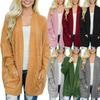 Warm And Chunky Knit Women Cardigan Sleeve Casual Sweater Outwear