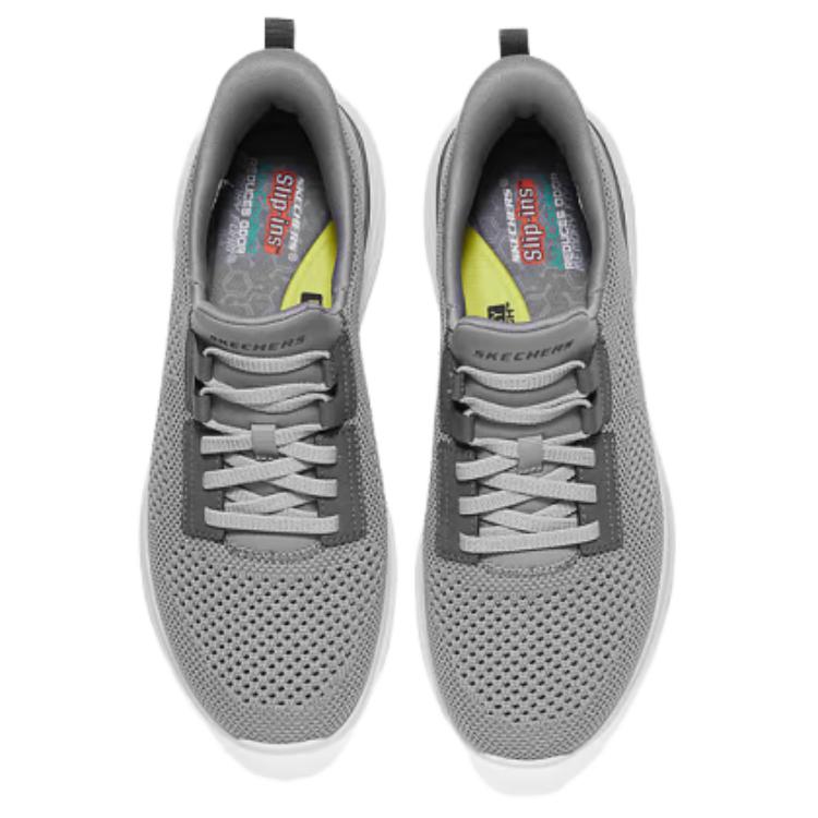 Skechers Мужские уличные кроссовки USA, удобные, прочные, низкие, для бега, мужские кроссовки, светло-серые, 211109-LTGY