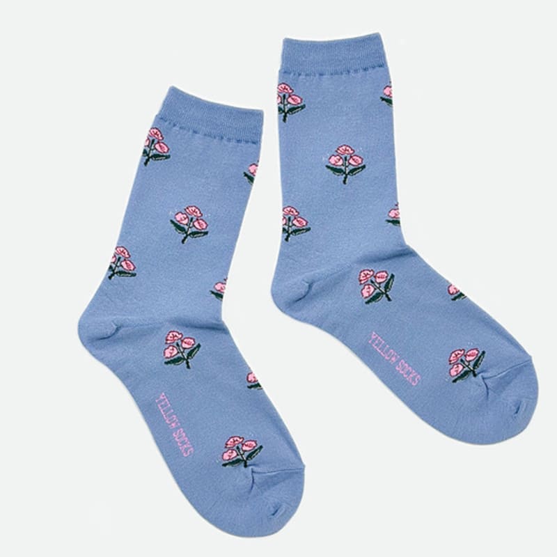 YELLOWSOCKS RETRO FLOWER BLUE