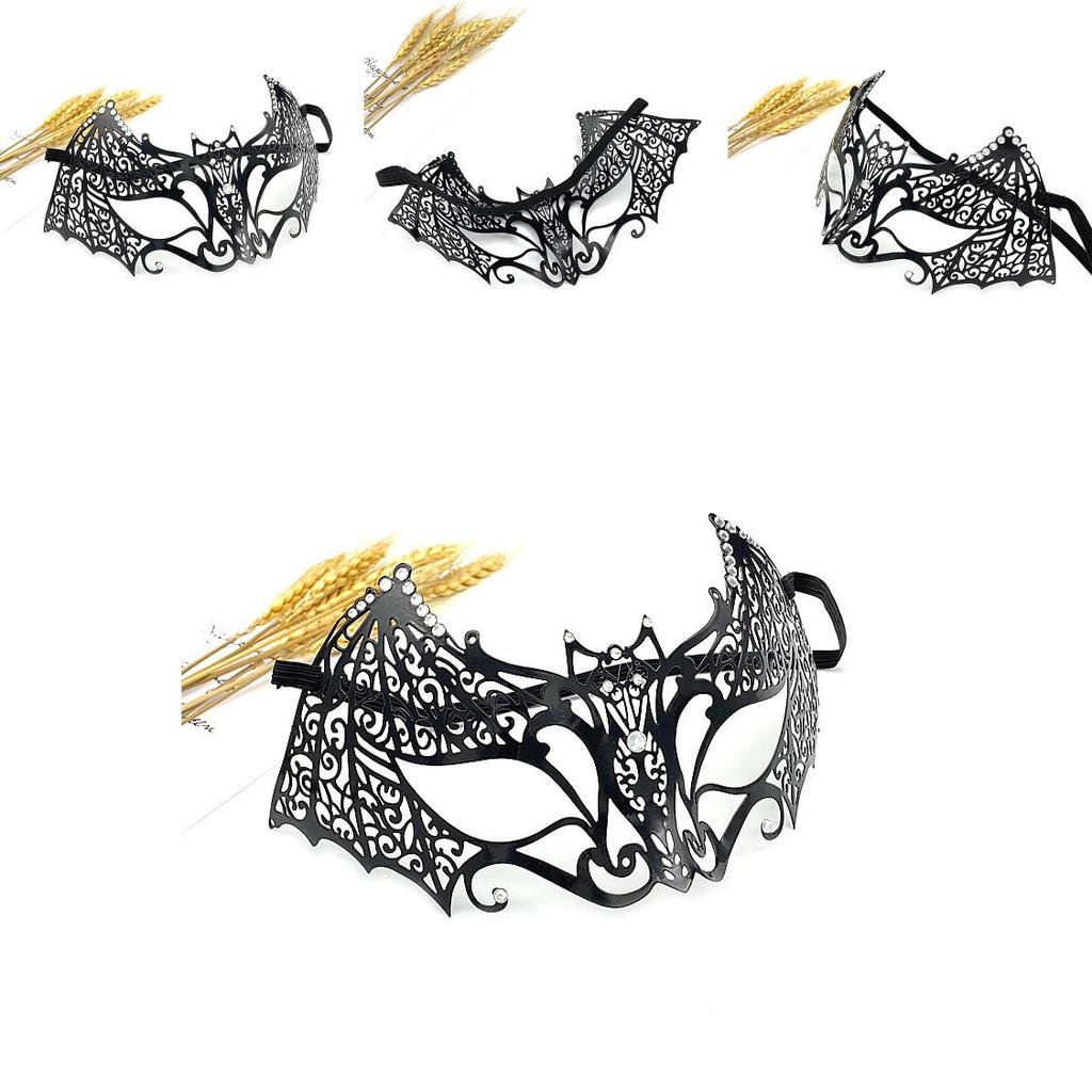 Elegant Black Metal Mask For Cosplay And Party Events With Sexy Halfface Design