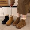 Маленькие утолщенные хлопковые туфли платформа зимние сапоги женские новые зимние бархатные теплые на молнии короткие сапоги
