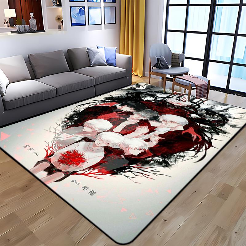 Ковер с принтом в стиле аниме Tokyo Ghoul для гостиной, большой ковер, мягкий коврик, коврики для стульев для киберспорта, Alfombra, подарки, дропшоппинг