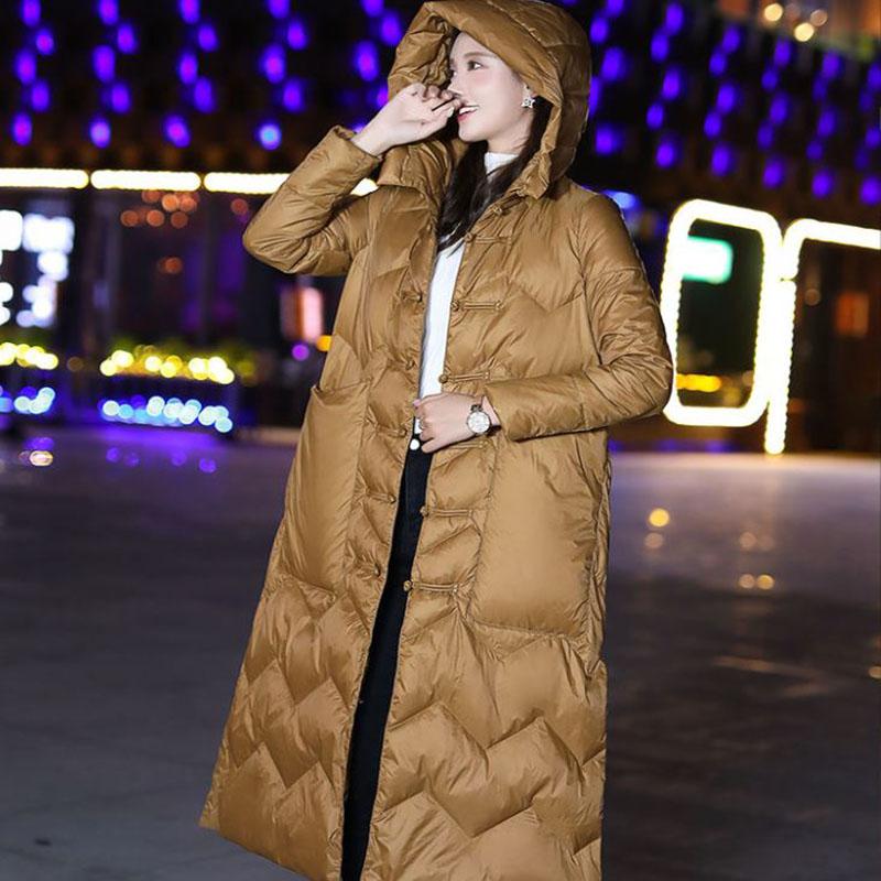 Длинный пуховик в стиле ретро с литературным принтом, хлопковая куртка с капюшоном, удлиненная толстая свободная ветровка с разрезами