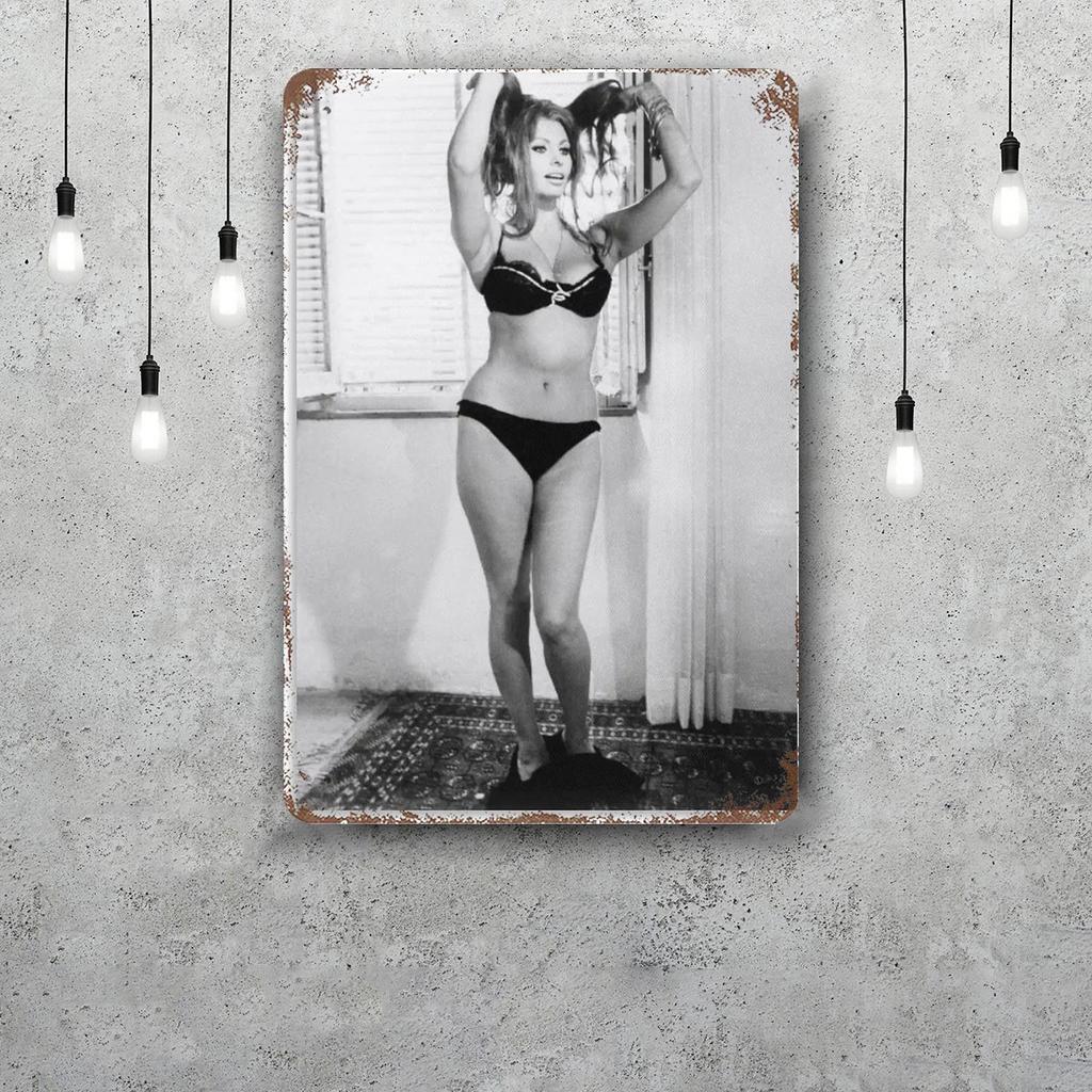 sophia loren Vintage Metal Tin Signs Posters Decor Retro Metal Plaque Wall Art Decor for Garage Bar