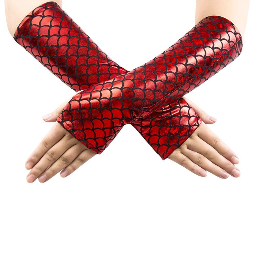 Красочные нарукавники длинные защита от солнца модные готические митенки Хэллоуин сцена