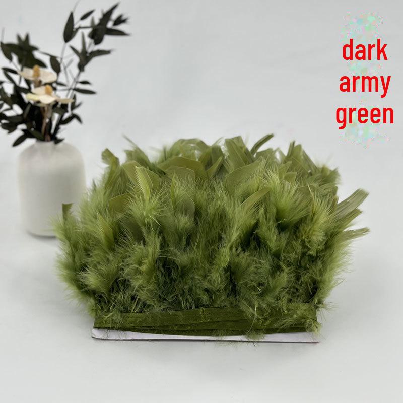 Red Lace Net Turkey Feather Strips for DIY Handmade Wedding Dance Costumes and Decorations