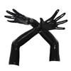 Latex Gloves Patent Leather Wet Look Arm Length Gloves for Evening Dress for Men Women