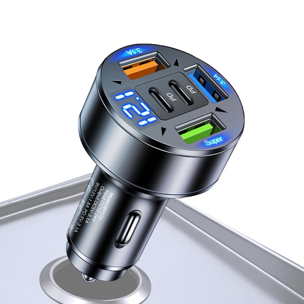 Быстрое автомобильное зарядное устройство с несколькими портами 3USB2PD, автомобильное зарядное устройство Type C Pd, сверхбыстрая зарядка, адаптер-розетка для мобильного телефона в автомобиле для семьи