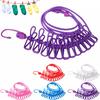 Windproof Outdoor Clothesline Hanger Travel Laundry Drying Rope with 12 Clips