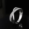Classic Female Ring 925 Silver Two Tone X Shape Cross Rings For Women Infinite Dazzling Zircon Wedding Rings Anillos