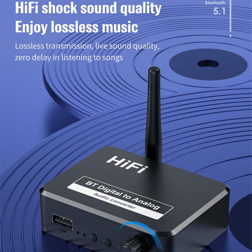 Bluetooth 5,1 приемник U-диск цифро-аналоговый аудиоконвертер Spdif оптическое волокно до 3,5 мм AUX 2 RCA усилитель динамик автомобильный комплект