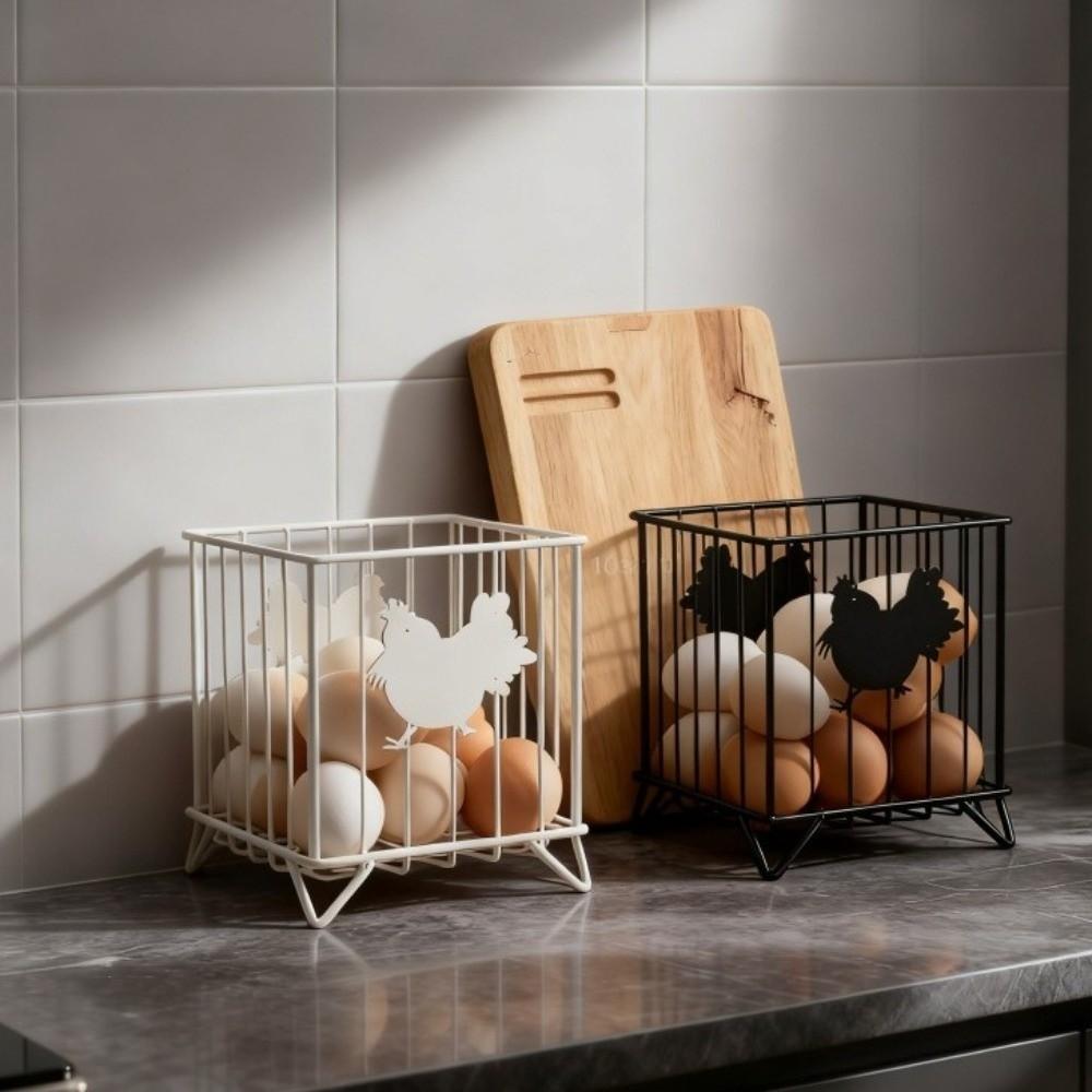 Rustic Egg Gathering Basket Sturdy Candy Storage Basket Hen Pattern Storage Basket Kitchen