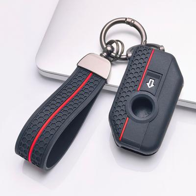 Силиконовый чехол для ключа с брелоком для мотоцикла BMW, 2-кнопочный смарт-ключ, подходит для BMW R1200GS R1250GS F750GS F850GS K1600GT, Ударопрочный держатель для брелока