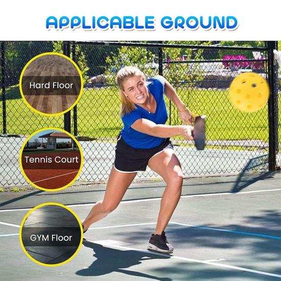 Portable Pickleball Trainer Rebound Ball Set with Anti-Slip Base Durable Elastic Strings Pickleball Training Tool