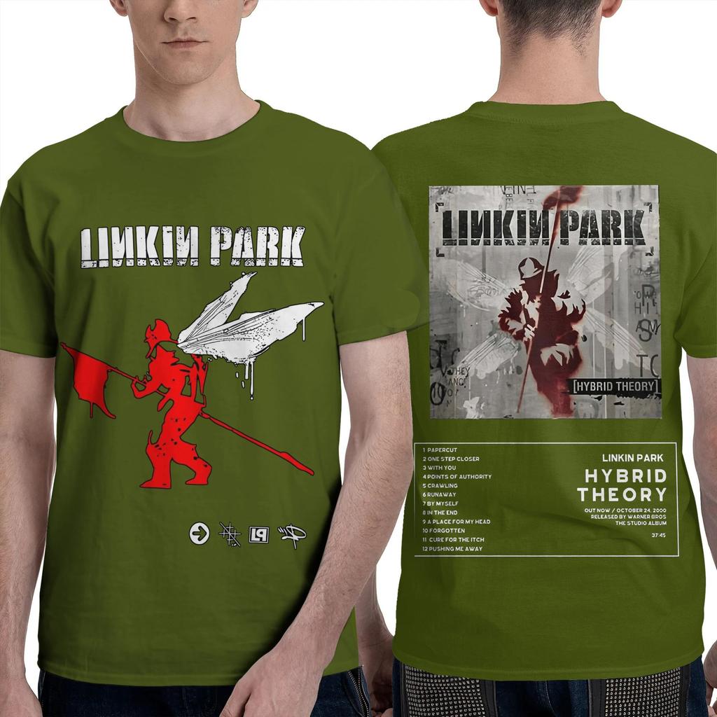 L-Linkin P-Park Men T Shirt Band Crazy Tee Shirt Short Sleeve Crewneck T-Shirt 100% Cotton Plus Size Clothes