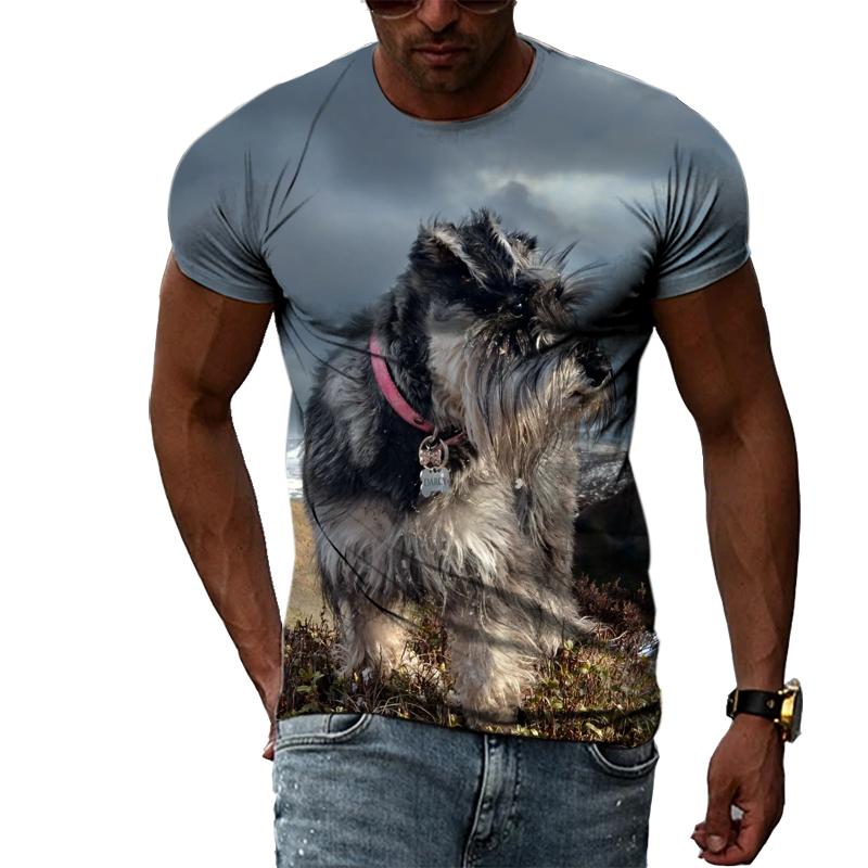 Interesting Animal Dog Graphic T Shirts For Men Summer Fashion Casual Personality Creative Design Street Style 3D Print Tees Top