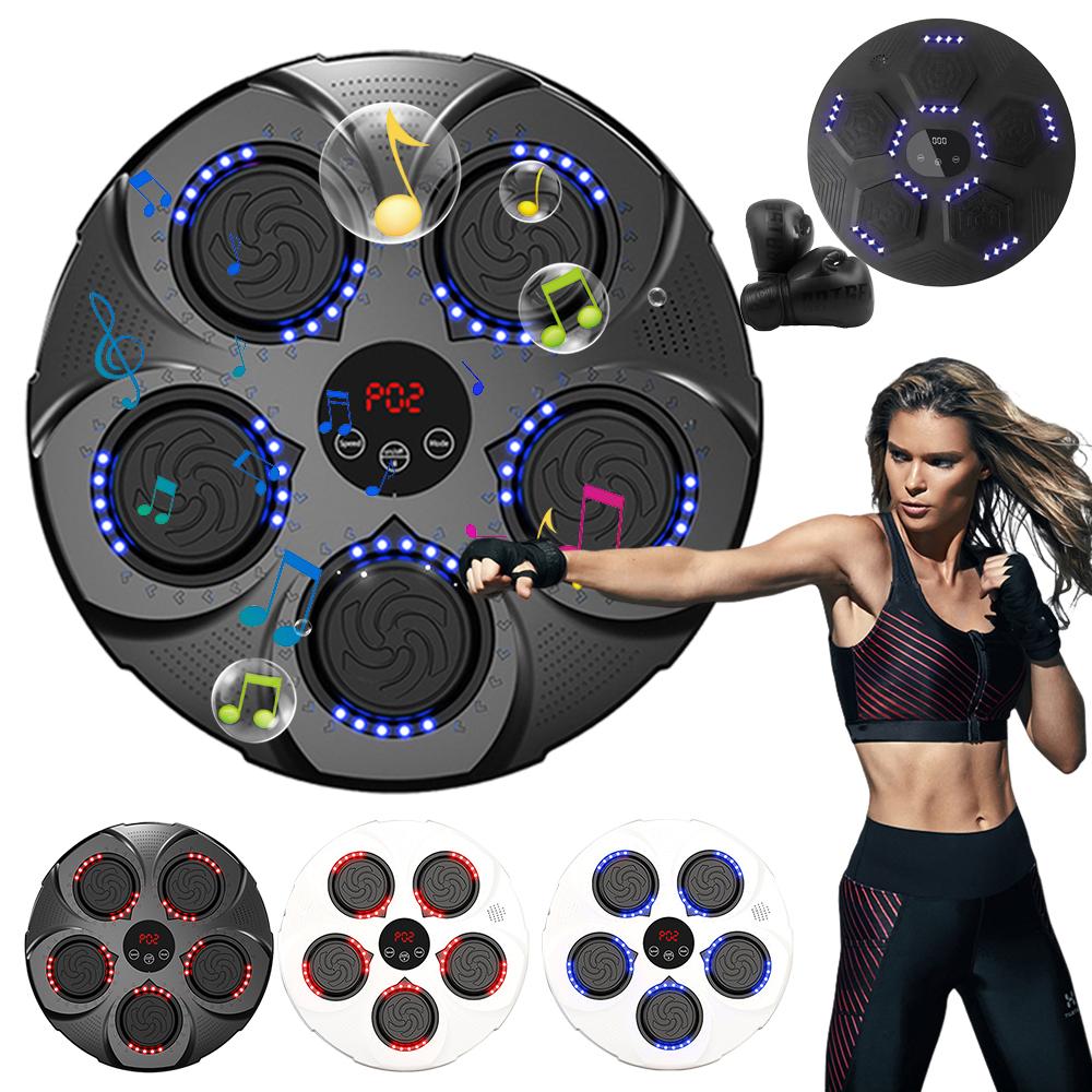 New LED Music Boxing Machine Bluetooth Smart Electronic Music Training Targets Wall Hanging Sandbag with Gloves for Kid Adults