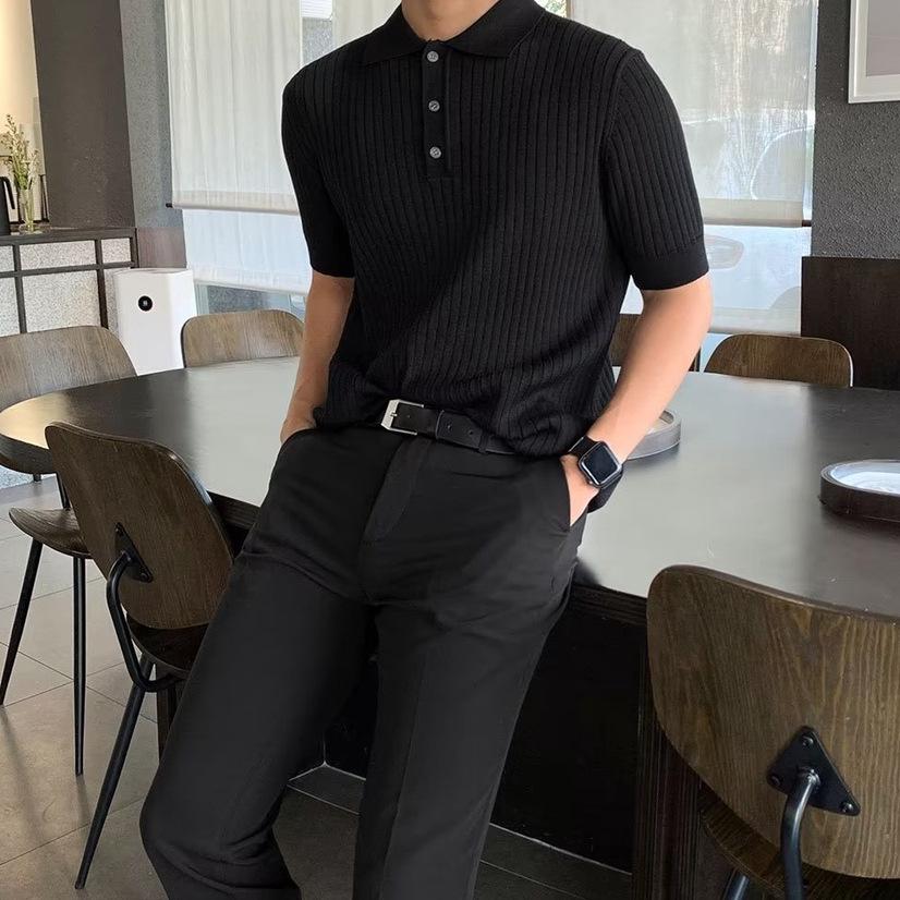 Мужская рубашка-поло Slim Fit с коротким рукавом - дышащий летний топ