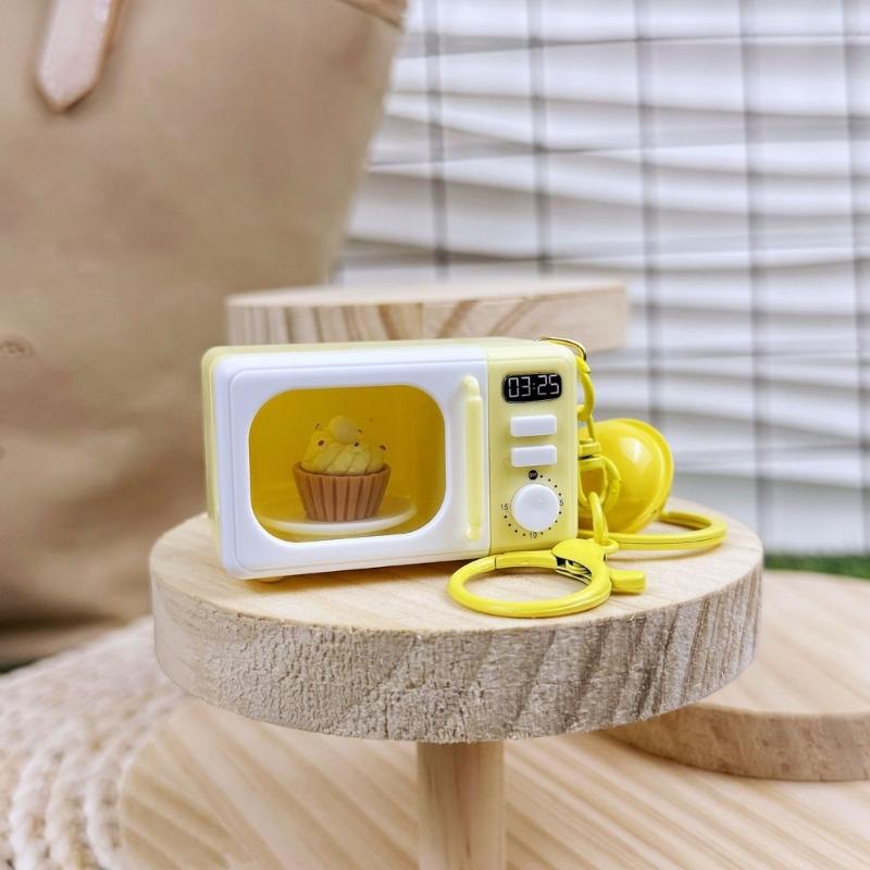 Реалистичный брелок-микроволновка для ролевых игр, подходит для телефонов, развивающая игрушка с вращающейся ручкой и светозвуковыми эффектами
